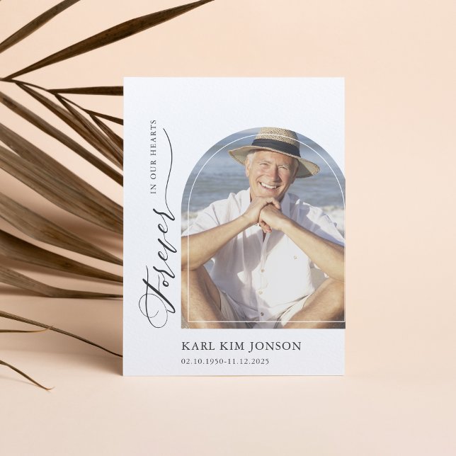 Arch Photo Calligraphy Script Sympathy Funeral Thank You Card (Creator Uploaded)