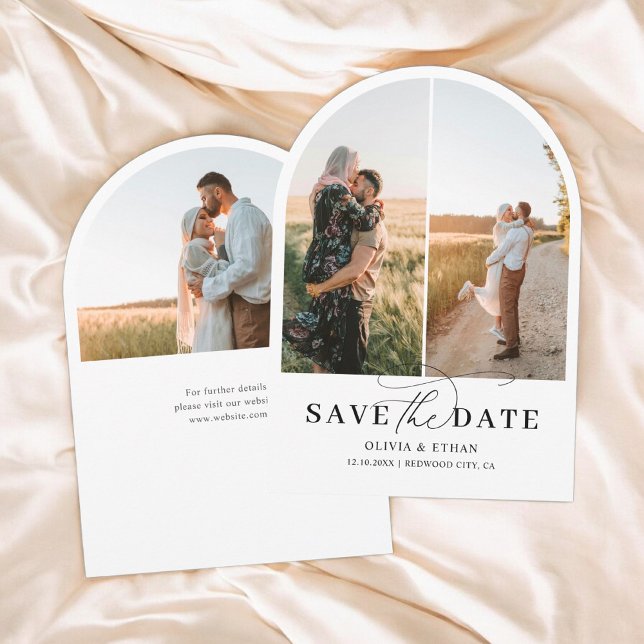 Arch Photo Calligraphy Wedding Save The Date Invitation (Creator Uploaded)