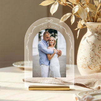 Arch Photo Chic Bow & Ribbon Wedding Table Number