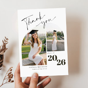 Arch Photo Collage Graduation Party Thank You Postcard