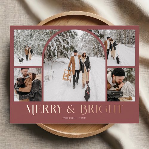 Arch Photo Collage Merry Christmas Foil Holiday