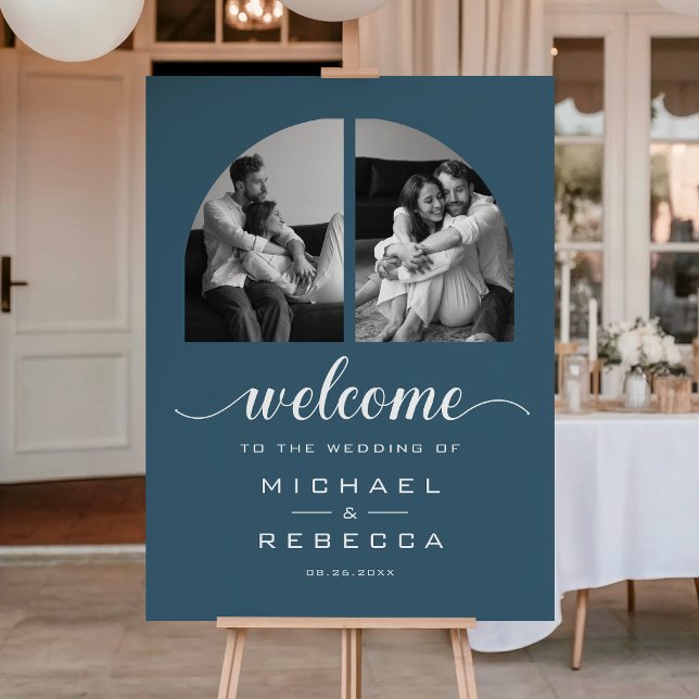 Arch Photo Dusty Blue Wedding Welcome Sign (Creator Uploaded)
