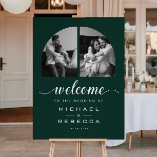 Arch Photo Emerald Green Wedding Welcome Sign