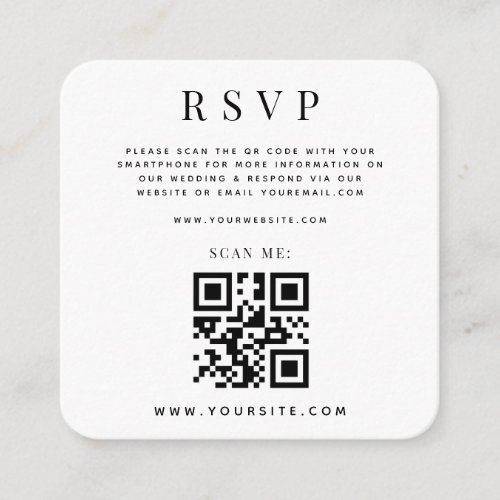 Arch Photo Eucalyptus QR Code Online Wedding RSVP Enclosure Card