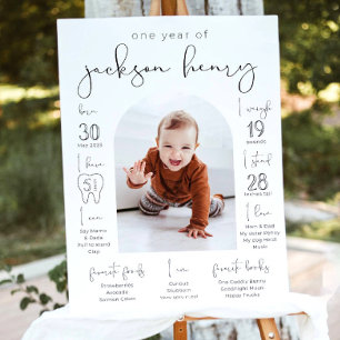 Arch Photo First Birthday Milestone Board Sign