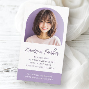 Arch photo fresh and trendy purple or any color business card