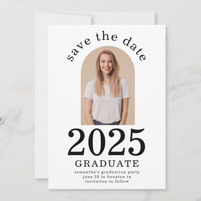Arch Photo Graduate 2026 Graduation Party Save The Date (Front)