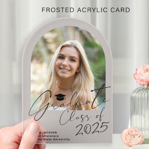 Arch photo graduate script graduation year acrylic invitations