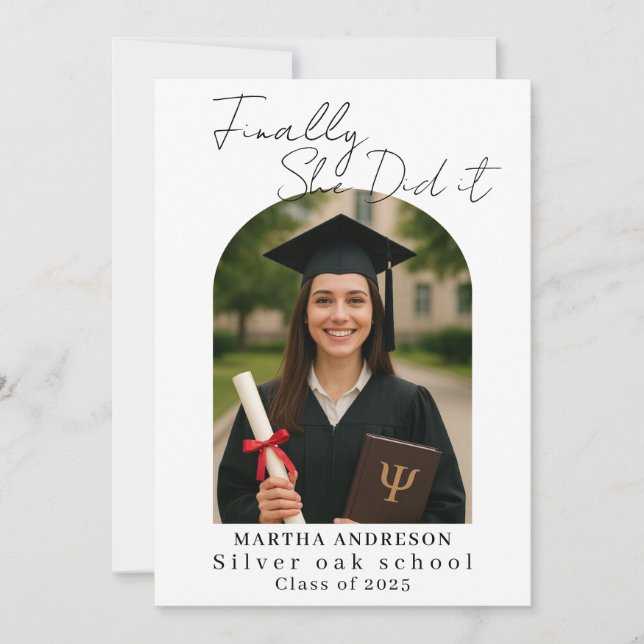 Arch Photo Graduation Party Invite Announcement (Front)