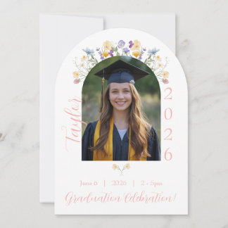 Arch Photo Graduation Wildflower Invitation 2026