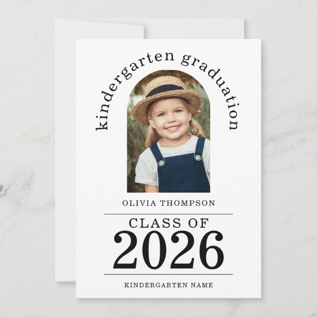 Arch Photo Kindergarten Graduate 2026 Announcement (Front)