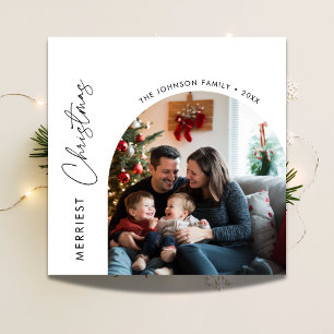Arch Photo Merriest Christmas Family With Baby Holiday Card