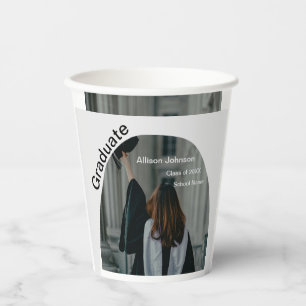 arch photo modern elegant simple  graduation party paper cups