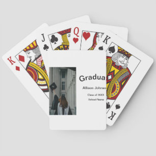 arch photo modern elegant simple  graduation party poker cards