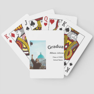 arch photo modern elegant simple  graduation party poker cards