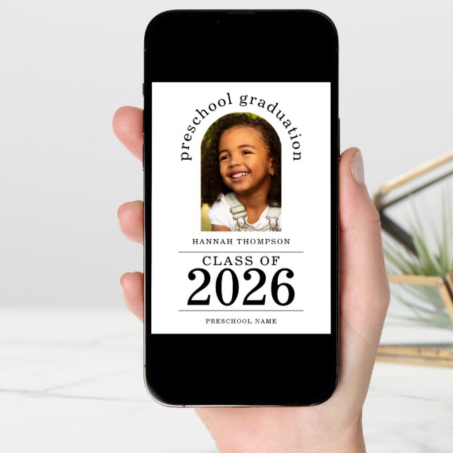 Arch Photo Preschool Graduate 2026 Announcement (Front Digital)