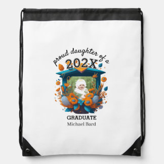 Arch Photo Proud Dad of 202X Graduate Drawstring Bag