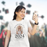 Arch Photo Proud Mom of 2024 Graduate T-Shirt<br><div class="desc">Arch Photo Proud Mom of 2024 Graduate. Especially for moms of newly graduated students to wear with pride. Your grad's photo is within an arch shape, and the year large and bold, with graduate's name and high school. Easily personalize the text as required and replace the photo with your own...</div>