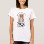 Arch Photo Proud Sister of 2026 Graduate T-Shirt<br><div class="desc">Arch Photo Proud Sister of 2026 Graduate. Especially for sisters of newly graduated students to wear with pride. Your sibling's photo is within an arch shape, and the year large and bold, with graduate's name and high school. Easily personalise the text as required and replace the photo with your own...</div>