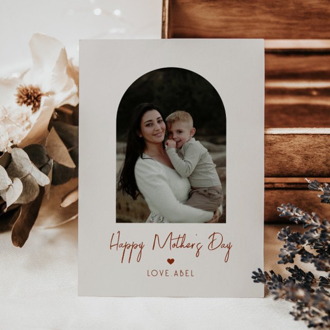 Arch Photo Script Heart Happy Mother's Day Card (Creator Uploaded)