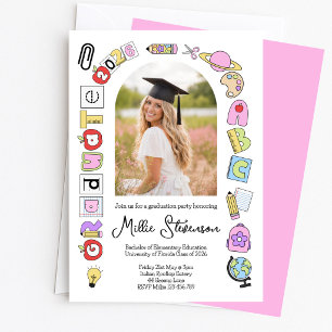 Arch Photo Teacher Graduation Invitation