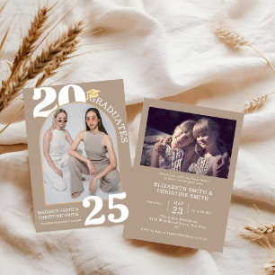 Arch Photo Twin College High School Graduation Invitation