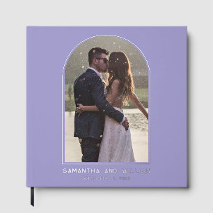 Arch Photo Typography Elegant Wedding Foil Guest Book