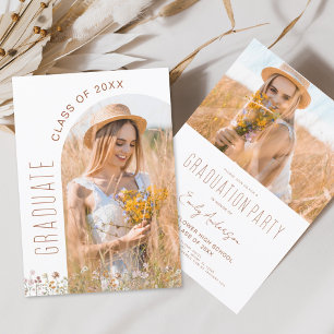 Arch Photo Wildflower Bloom Graduation Party  Invitation