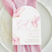 Arch Pink Butterflies Girl Baby Shower