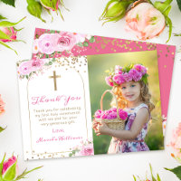 Arch Pink Gold Floral First Holy Communion Photo