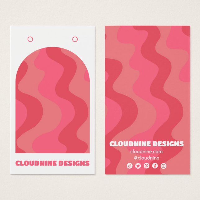 Arch Retro Waves Earring Necklace Jewelry Display  (Front & Back)