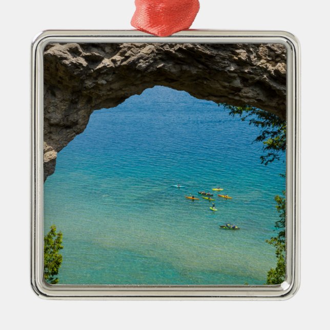 Arch Rock Canoeing Metal Ornament (Front)