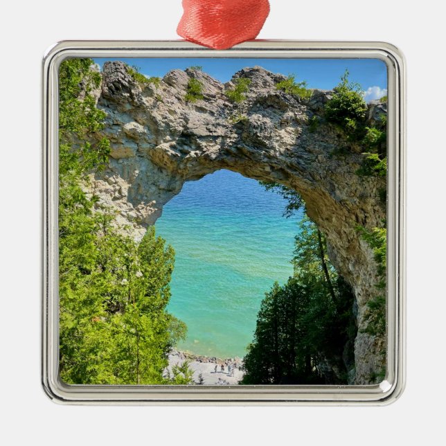 Arch Rock Mackinac Island Ceramic Ornament (Front)
