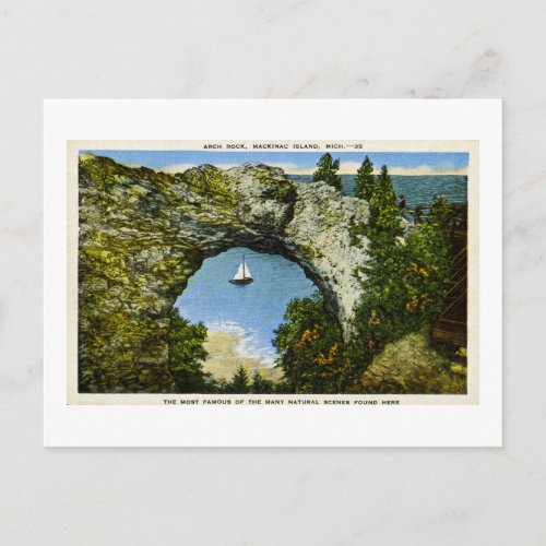Arch Rock Mackinac Island Michigan Postcard