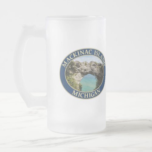 Arch Rock on Mackinac Island Michigan Frosted Glass Beer Mug