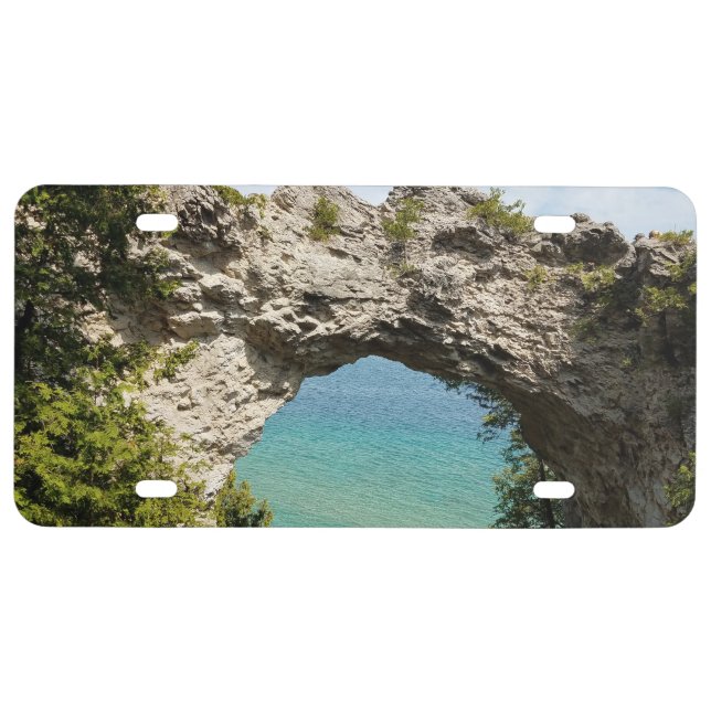 Arch Rock on Mackinac Island, Michigan License Plate (Front)