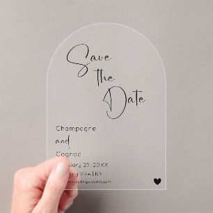 Arch Save The Date Modern Script Wedding Acrylic Invitations
