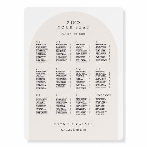Arch Seating Chart Wedding Reception Table Sign