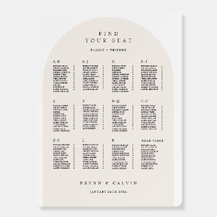 Arch Seating Chart Wedding Reception Table Sign