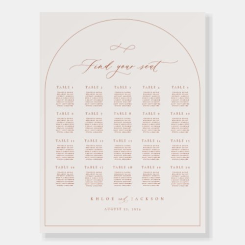 Arch Seating Chart Wedding Reception Table Sign