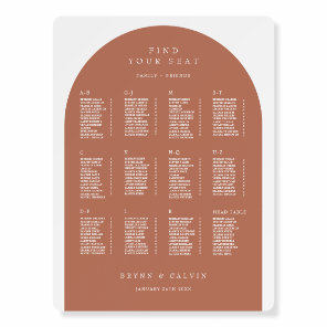 Arch Seating Chart Wedding Reception Table Sign