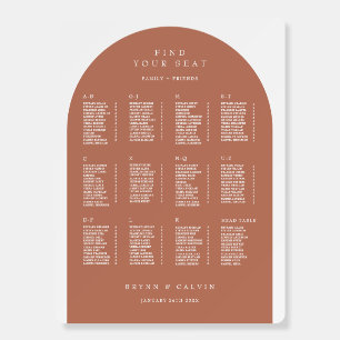 Arch Seating Chart Wedding Reception Table Sign