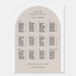 Arch Seating Chart Wedding Reception Table Sign