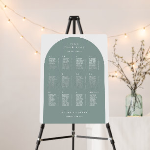 Arch Seating Chart Wedding Reception Table Sign