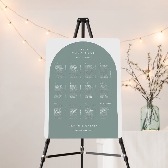 Arch Seating Chart Wedding Reception Table Sign (In Situ (Stand))