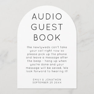 Arch Shape Audio Guest Book Wedding Sign card