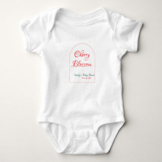 Arch shape cherry blossom red green baby shower na baby bodysuit