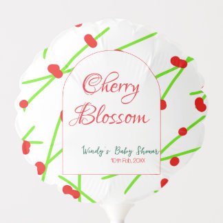 Arch shape cherry blossom red green baby shower na balloon