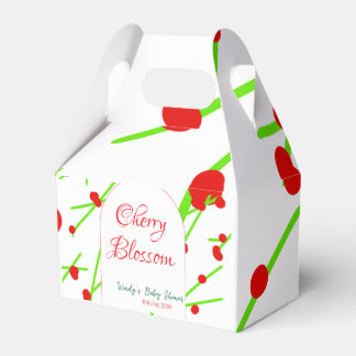 Arch shape cherry blossom red green baby shower na favor boxes