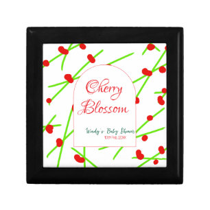 Arch shape cherry blossom red green baby shower na gift box